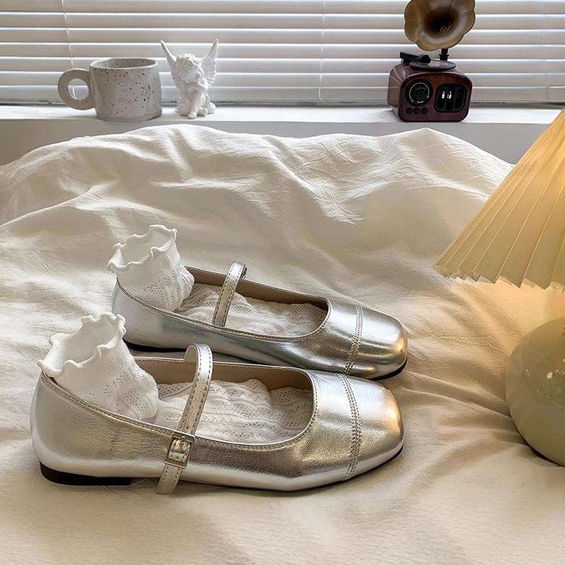 

Girls Chic Leather Shoes Soft PU Leather Kids Mary Janes Square Toes Comfortable Anti-skid Fashion Princess Kids Flats 26-37 New 37