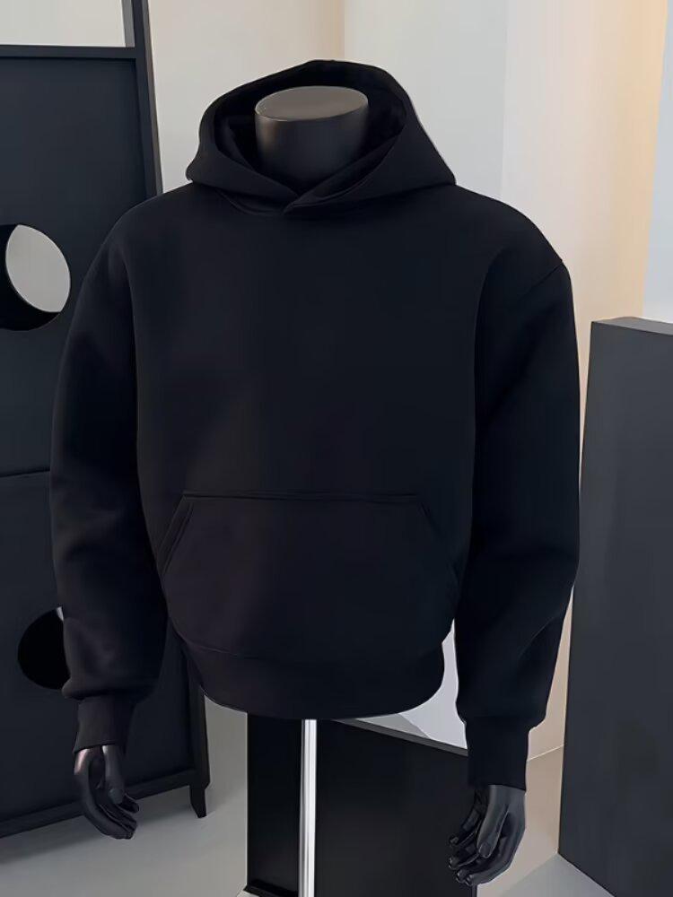 Men s Heavyweight Hooded Sweatshirt - Spring/Autumn Style, Plus Velvet, 2025 Trendy American Design for Autumn/Winter XL