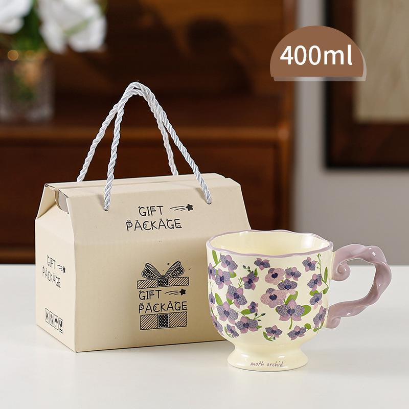 Ceramic Goblet Gift Box for Teacher Cup Souvenir Mug Underglaze Colored Water Cup for Household Coffee Cup for Women