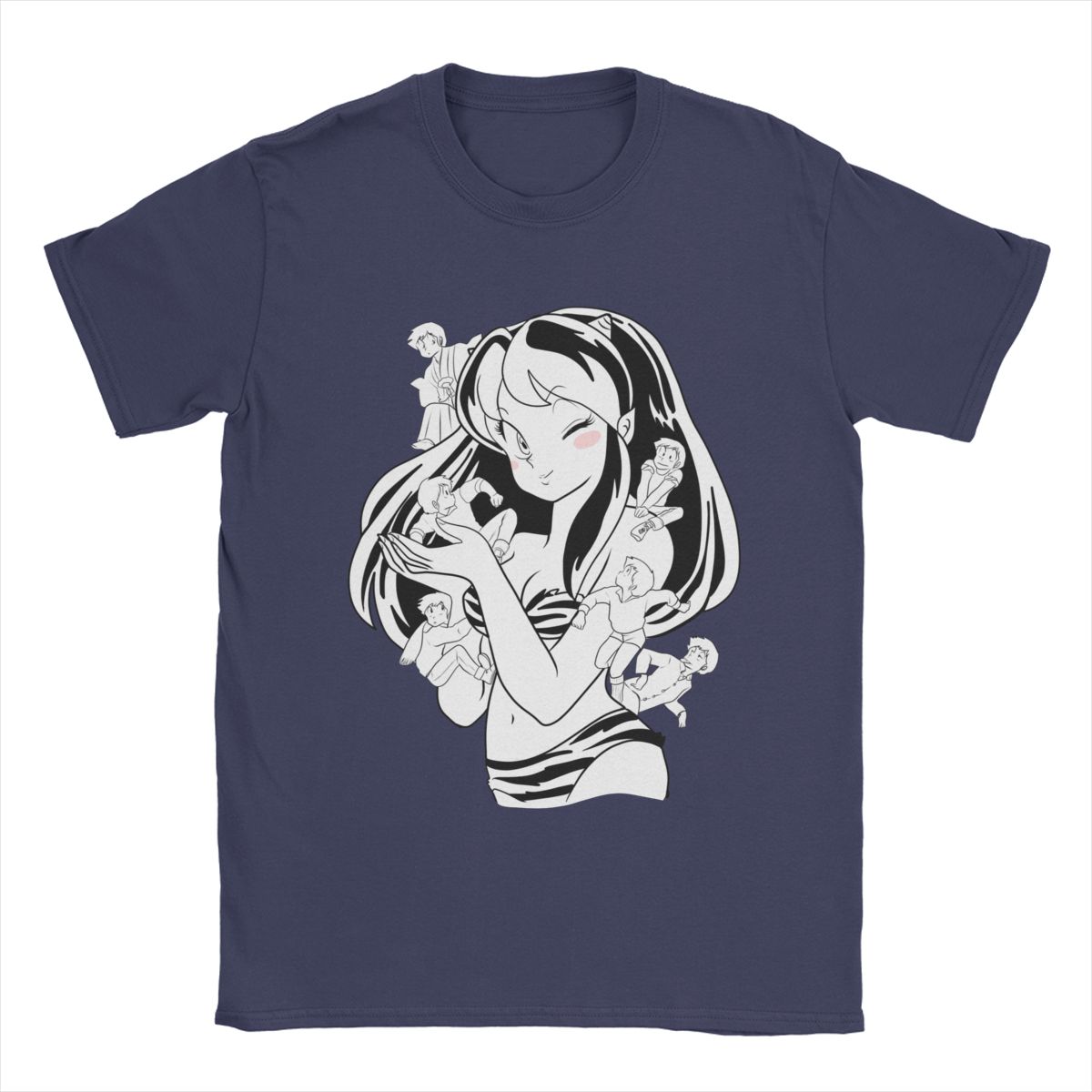 

Мужские футболки Urusei Yatsura Lum, аниме, 100% хлопок, одежда, новинка, футболки с коротким рукавом и круглым вырезом, подарок на день рождения XXXXXL темно-синий