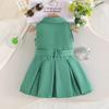 Girls' Solid Color Sleeveless Belted Dress