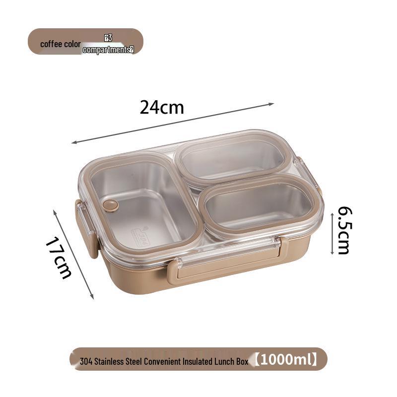 

304 Stainless Steel Leak-Proof Lunch Box with Compartments for Students and Office Workers 304 Stainless Steel