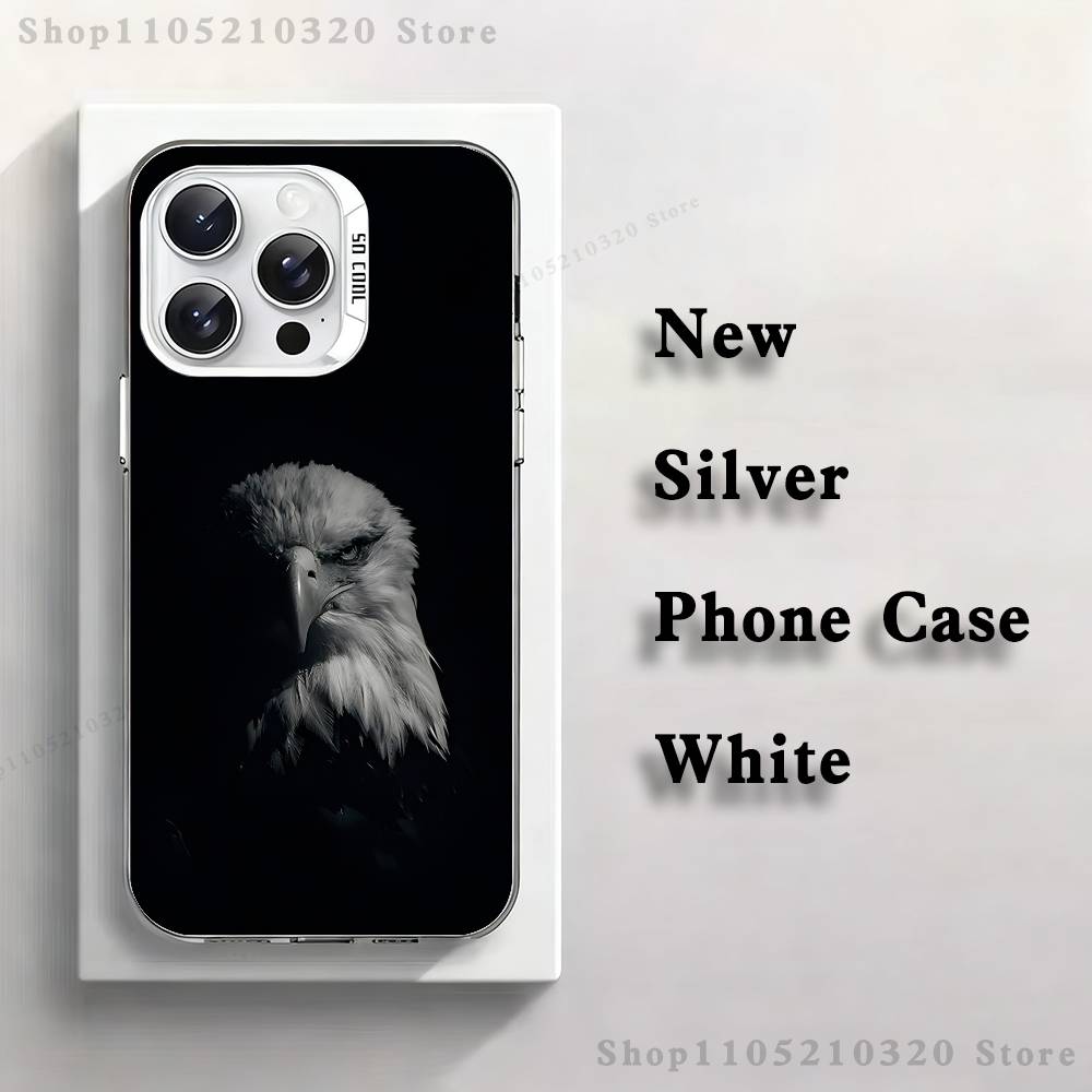 Cool Animal Eagle Art Phone Case For iPhone 17,16,15,14,13,12,11,Pro,Max,Plus,E,Air,Mini White Tpu Cover iPhone16plus