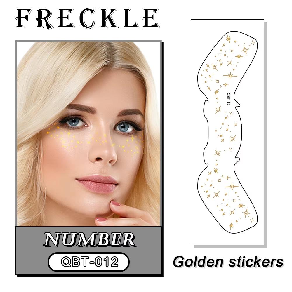 Custom Freckles Face Makeup Patches Sticker Temporary Tattoo Glitter Silver Freckles Face Tattoo