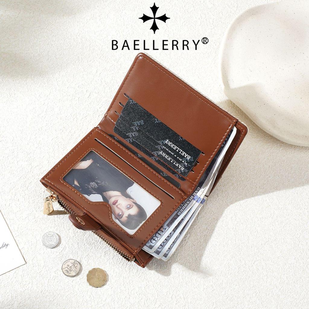 Korean Style Women's Short Wallet with Color Block, Multiple Card Slots, Money Clip, Zipper Coin Purse