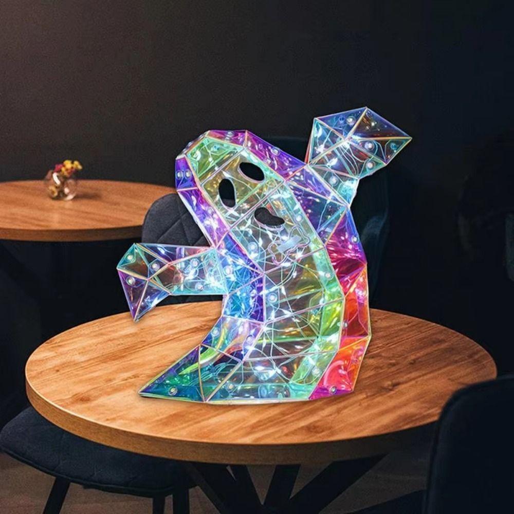 Creative LED Ghost Light Colorful Halloween Party Props Lighted Ghost Figurine  Skull Ornament