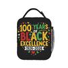 100 Years of Black Excellence Black History Insulated Lunch Bags Bag Reusable,Lunch Container Lunch Box Tote Food Bag College