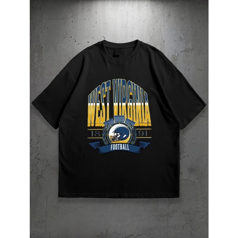 

European sizes Men S Graphic T-Shirt West Virginia Football Casual Wear Daily Gift Idea S чёрный