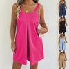 Women Summer Short Jumpsuits and Rompers Spaghetti Straps Casual Loose Pockets Playsuits Bodysuits