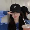 Letter P Cotton Baseball Hat For Women Men Solid Color Snapback Duck Tongue Hats Outdoor Sports Sunshade Dad Trucker Peaked Cap