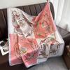 European and American new chain splicing fashionable large square scarf temperament versatile neck scarf sunscreen outer shawl tide