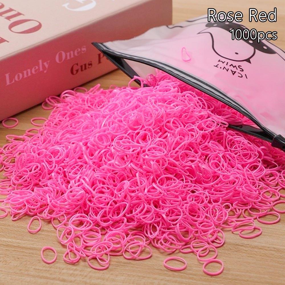 1000Pcs Girls Colourful Disposable Rubber Band Hair Ties Headband Ponytail Holder Bands Kids Hair Styling Tools