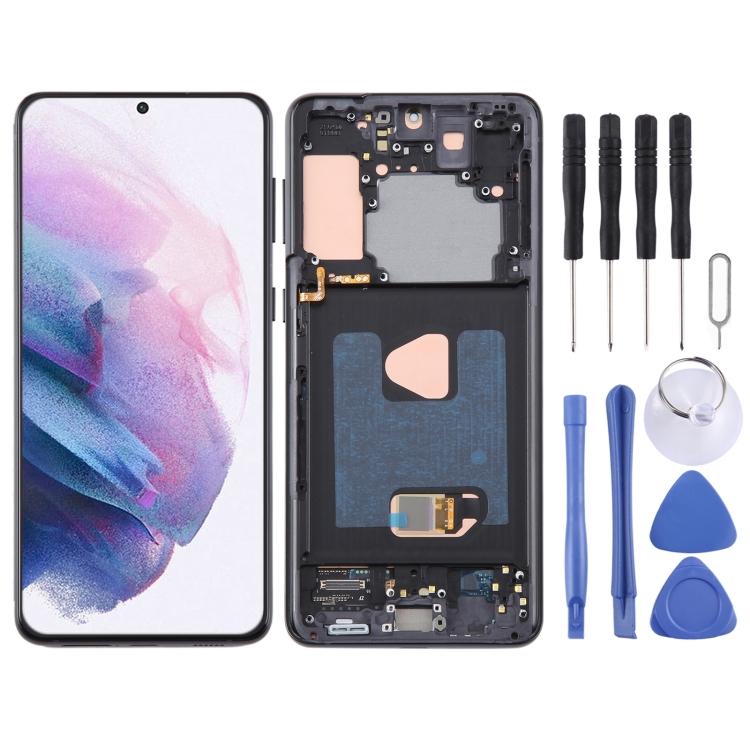 For Samsung Galaxy S21+ 5G SM-G996B 6.67 inch OLED LCD Screen Digitizer Full Assembly with Frame For Galaxy S21+ 5G SM-G996B чёрный