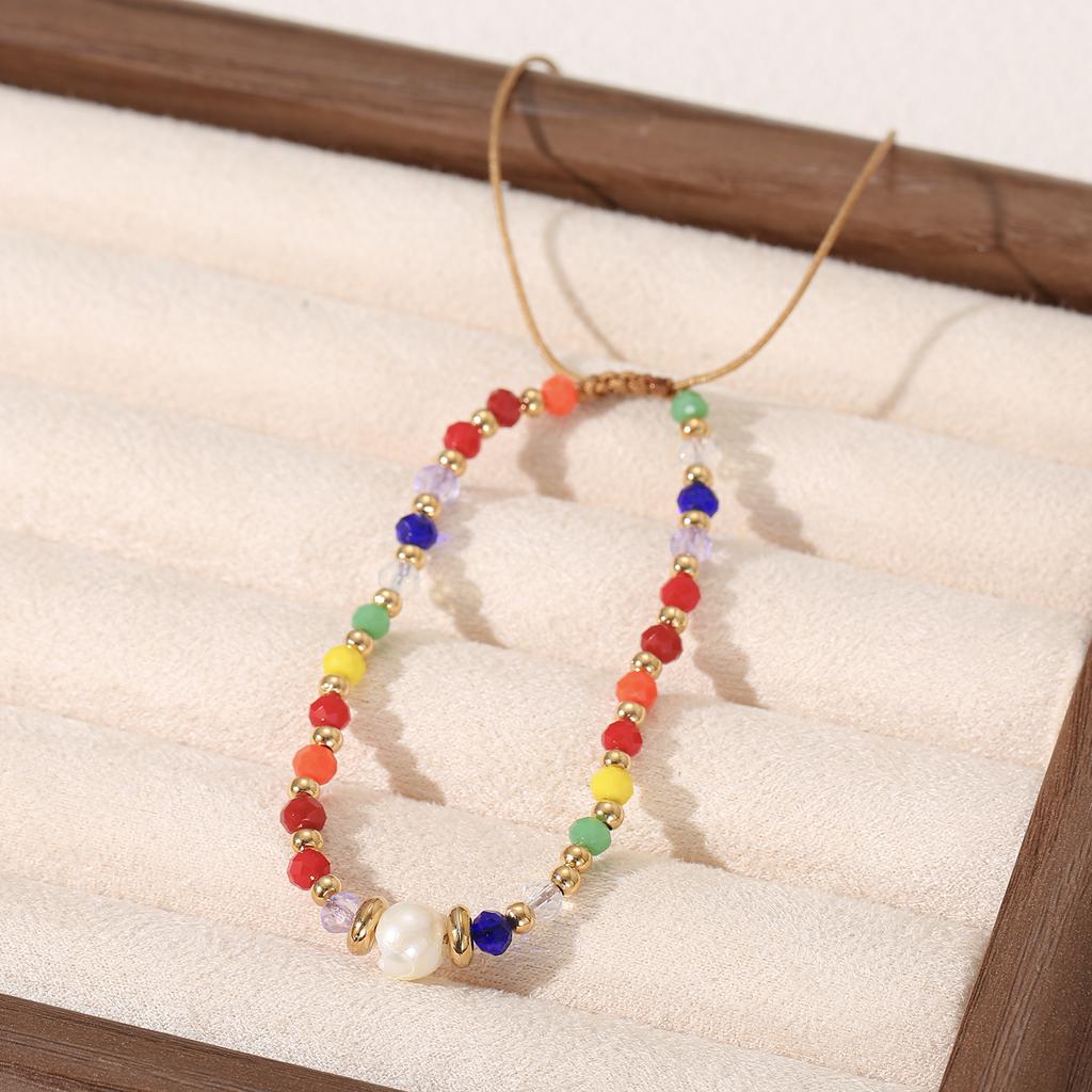 Multicolor Beaded Golden Freshwater Pearl Adjustable Bracelet for Women Bohemian Jewelry Gift