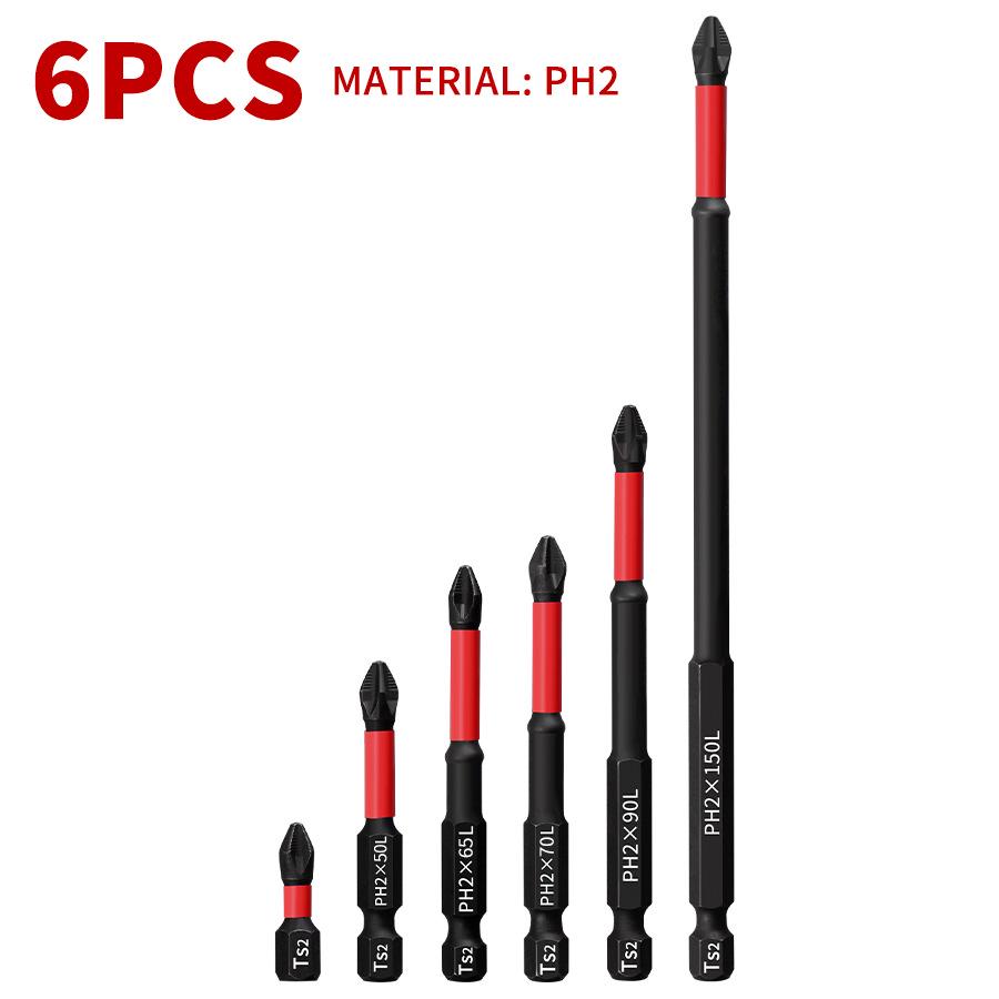 PH2 Magnetic Anti-Slip Phillips Screwdriver Bit Set, 25-150mm, High Hardness Electric Screwdriver Heads
