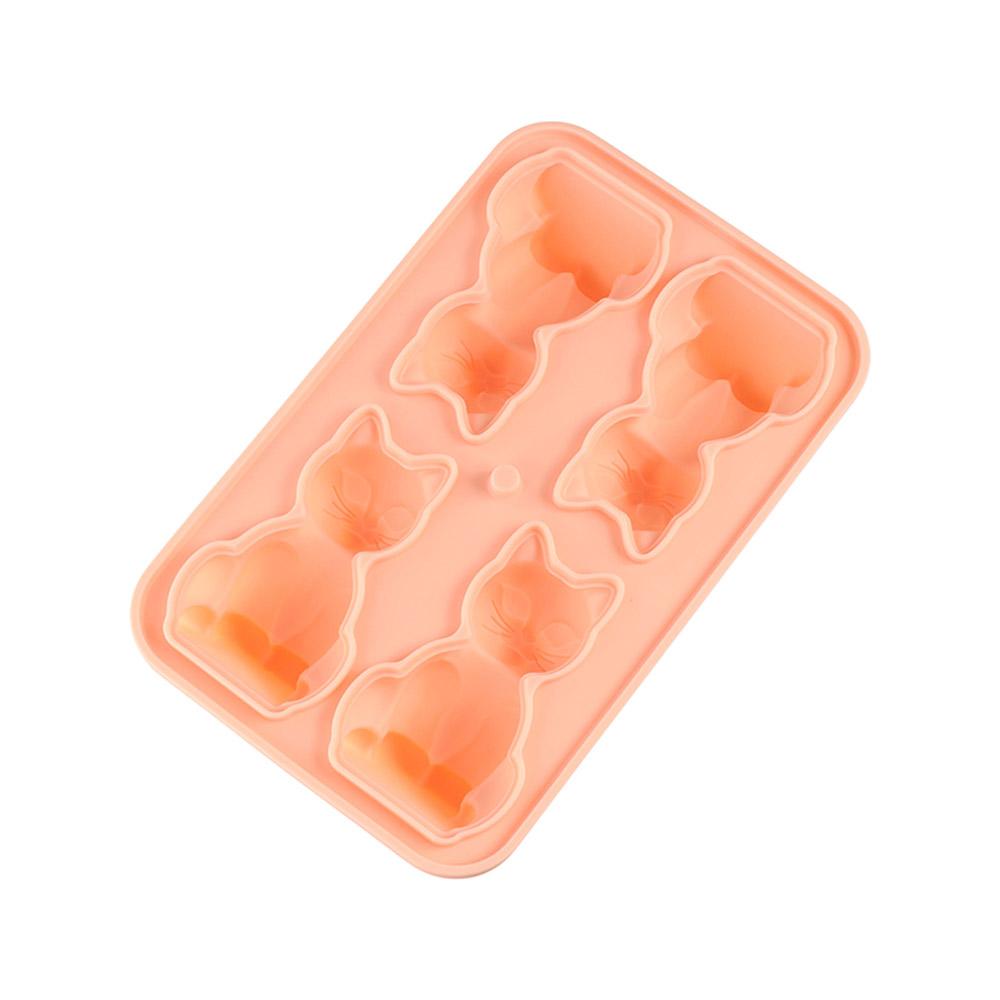 

Форма для льда в форме кошки, 4 решетки, мультяшная форма для мороженого, устройство для приготовления кубиков льда, конфеты для пудинга серый