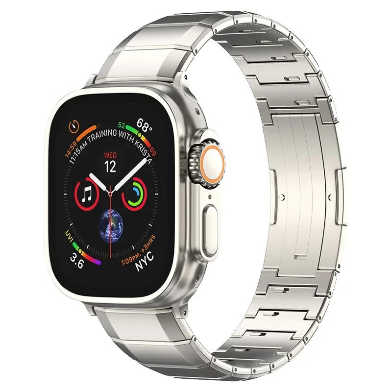 Titanium Band for Apple Watch Ultra2 49mm 46mm 45mm 44mm 41mm Strap Quick Fit Link Bracelet iWatch Series 10 42mm 9 8 6 7 5 4 se