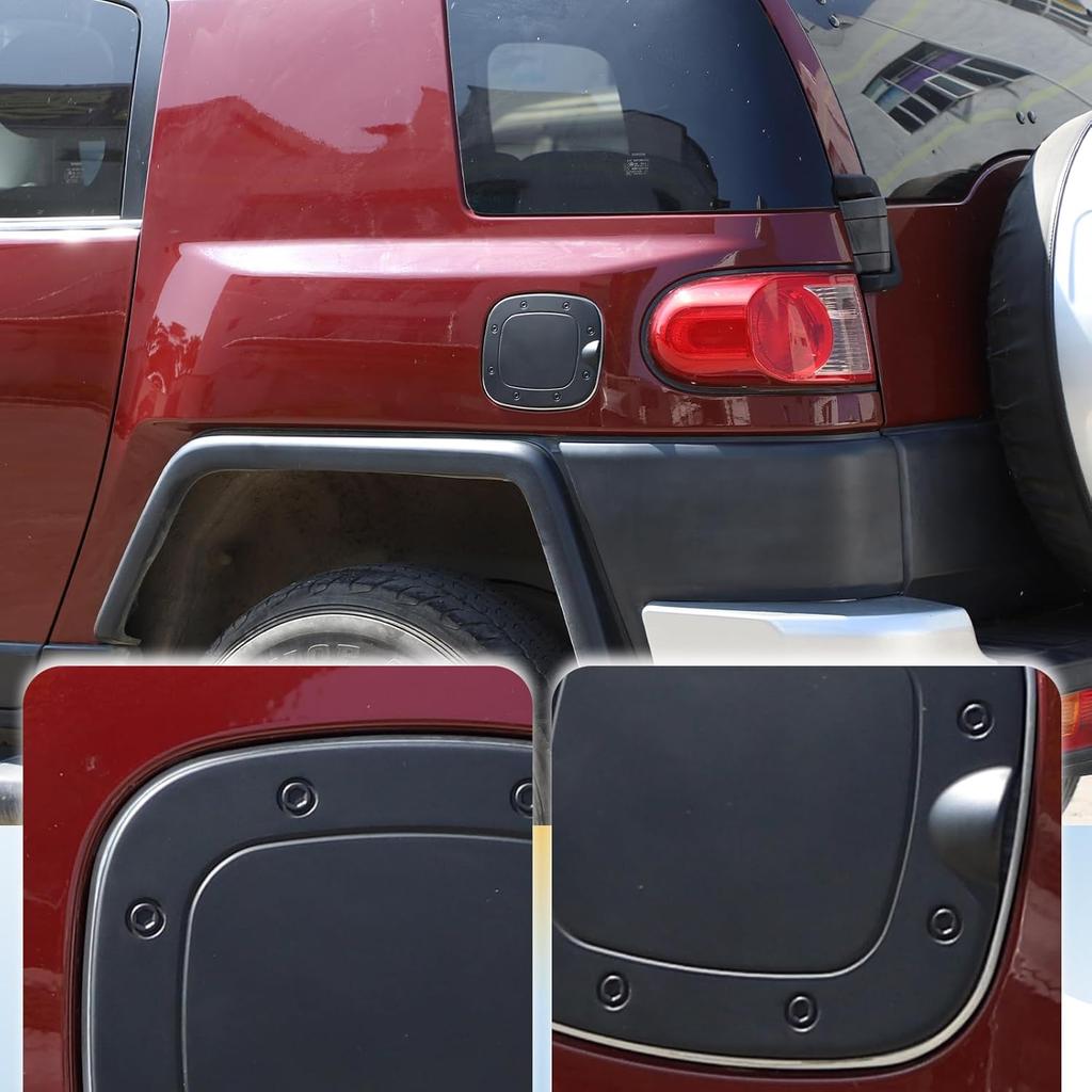 Gas Fuel Tank Cap Protector Cover Compatible with Toyota FJ Cruiser 2007-2021,ABS Plastic Fuel Tank Door Cover Car Oil Gas Cap Door Cover Trim