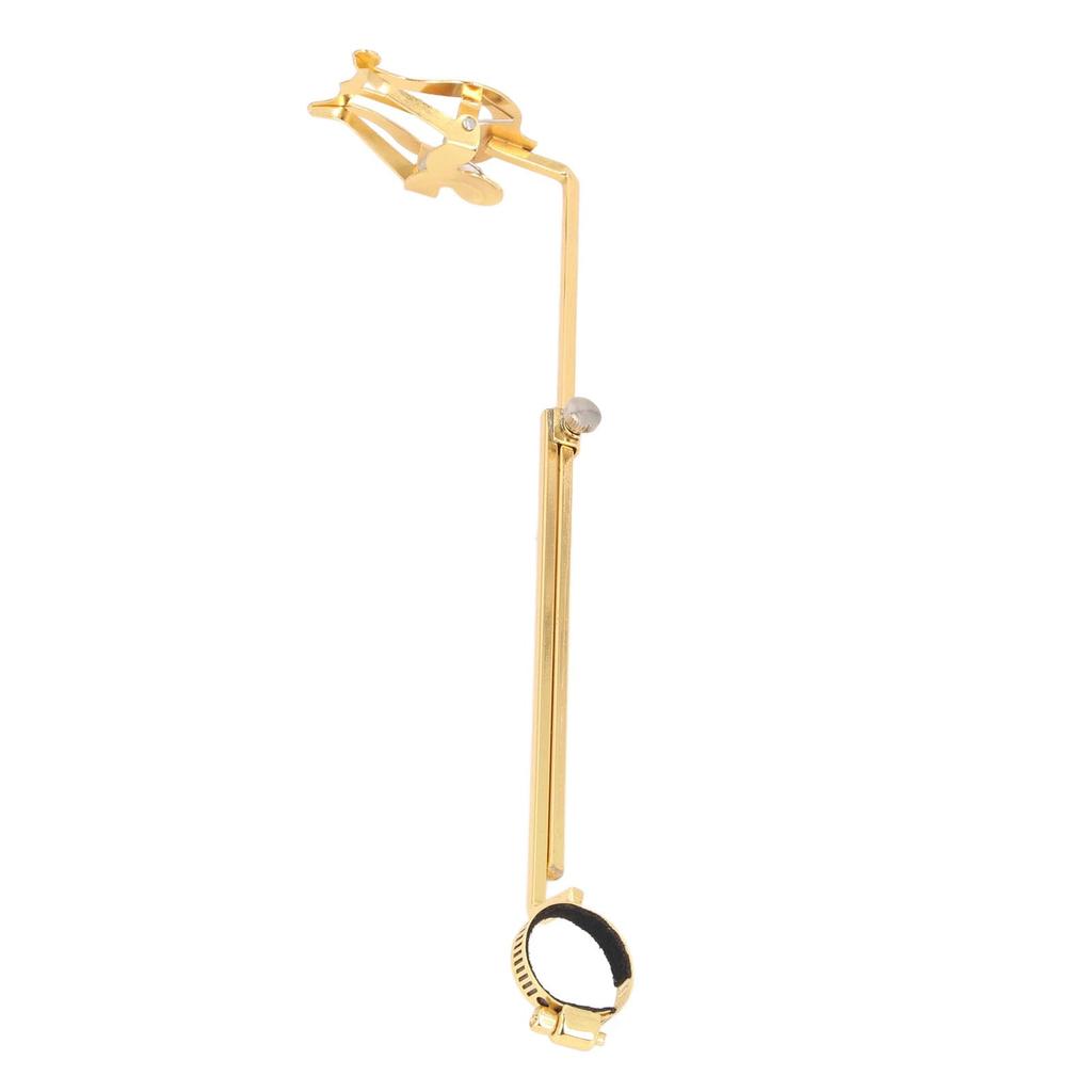 Asixxsix Flute Sheet Music Holder Alloy Sheet Music Stand Golden Metal Music Stand Portable Flute Sheet Music Clip Universal Instrument Accessory for