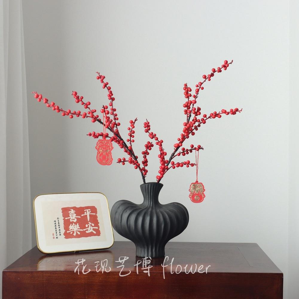 New Year Home Decoration Fake Flower North American Holly Simulated Fruit Rich Fruit Christmas Berry Simulated Fruit Branch