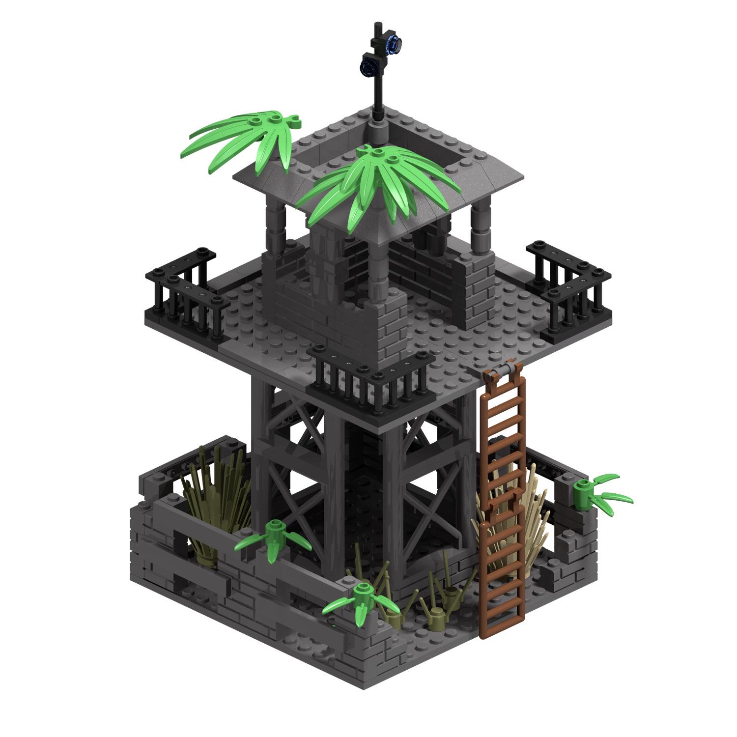 WWII Outpost Watchtower Military Building Blocks Kit