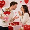 Valentine's Day Plush Toy Bouquet Cute Stuffed Animal with Flower Arrangement Gift for Girlfriend Wife Birthday Anniversary Festive Supplies
