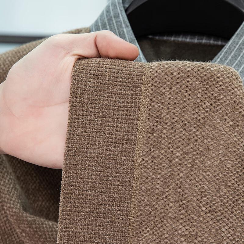 Lanweilong Men's Fake Two-Piece Shirt Collar Chenille Sweater