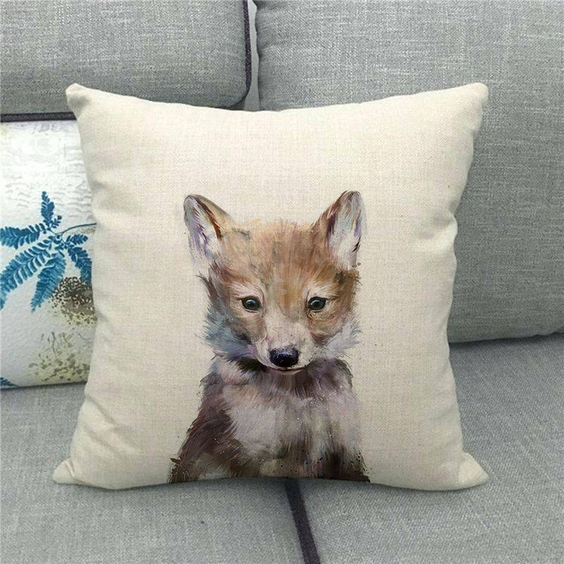 Cute Tiger Wild Animal Fierce Beast Digital Printing Short Plush Pillow Covers For Car Sofa Office Cushion Cover Home Goods