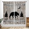 Rustic Deer Curtains,Farmhouse Cabin Lodge Country Forest Hunting Wild Animal Vintage Elk Window Treatments Drapes for Bedroom