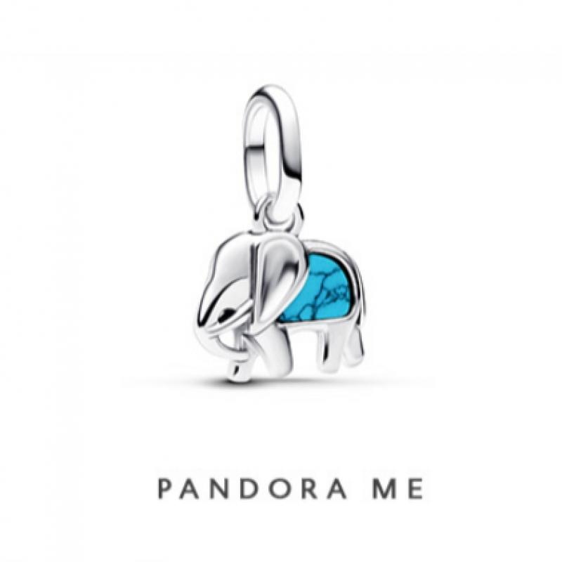 Pandora Turquoise Elephant Mini Dangle Charm 793858c01