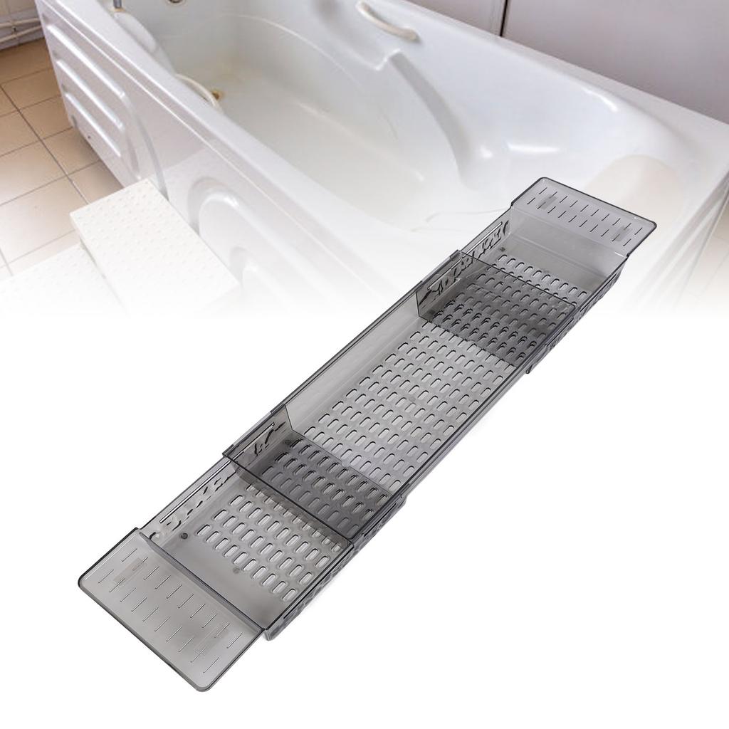 Bathtub Tray Multifunctional Drain Bath Shelf PET Retractable Bathtub Storage Rack for Bathroom