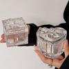 3Pcs Heart-Shaped Bowknot Mini Storage Jar Transparent Necklace Storage Box  Home Decor