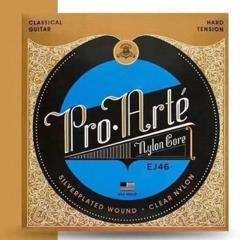 Folk Akustikgitarrensaitensatz 6 Rostbeständige Saiten, Langlebige Klassiksaiten EJ45EJ46EJ49EJ27n, Musikzubehör