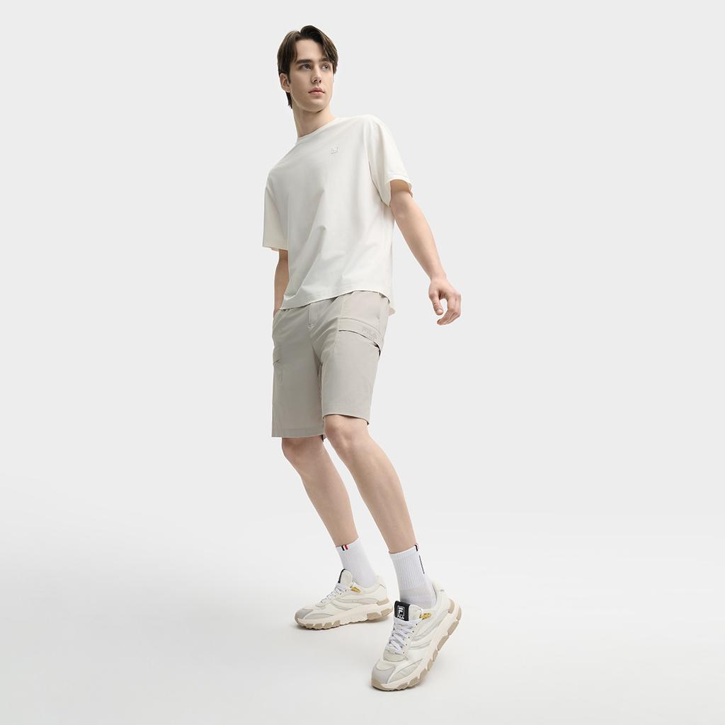 Nueva Colección Deportiva de Lujo Italiana FILA MILANO Pantalones Cortos Casuales para Hombre Monocromáticos Grises GY F11M525803F-GY