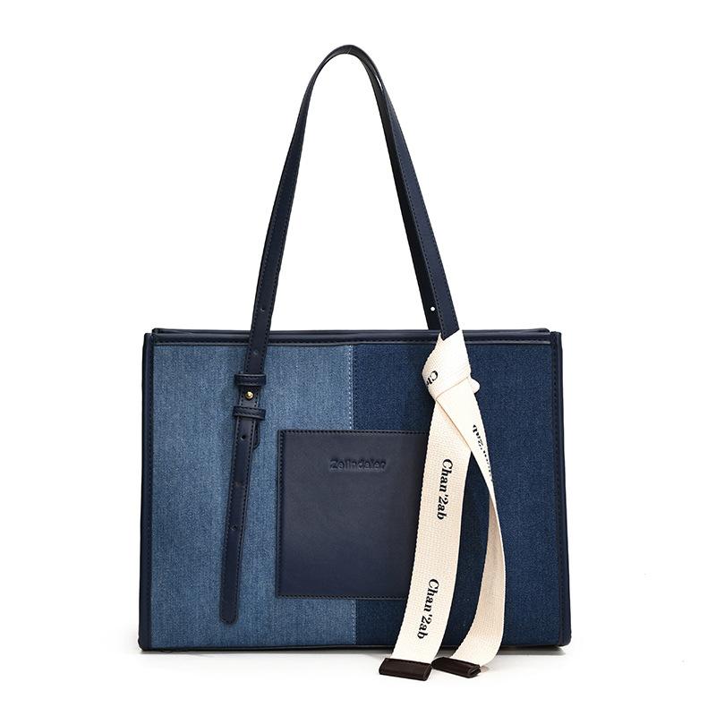 Denim Bag Women's Large-capacity New Versatile Casual Shoulder Tote Bag