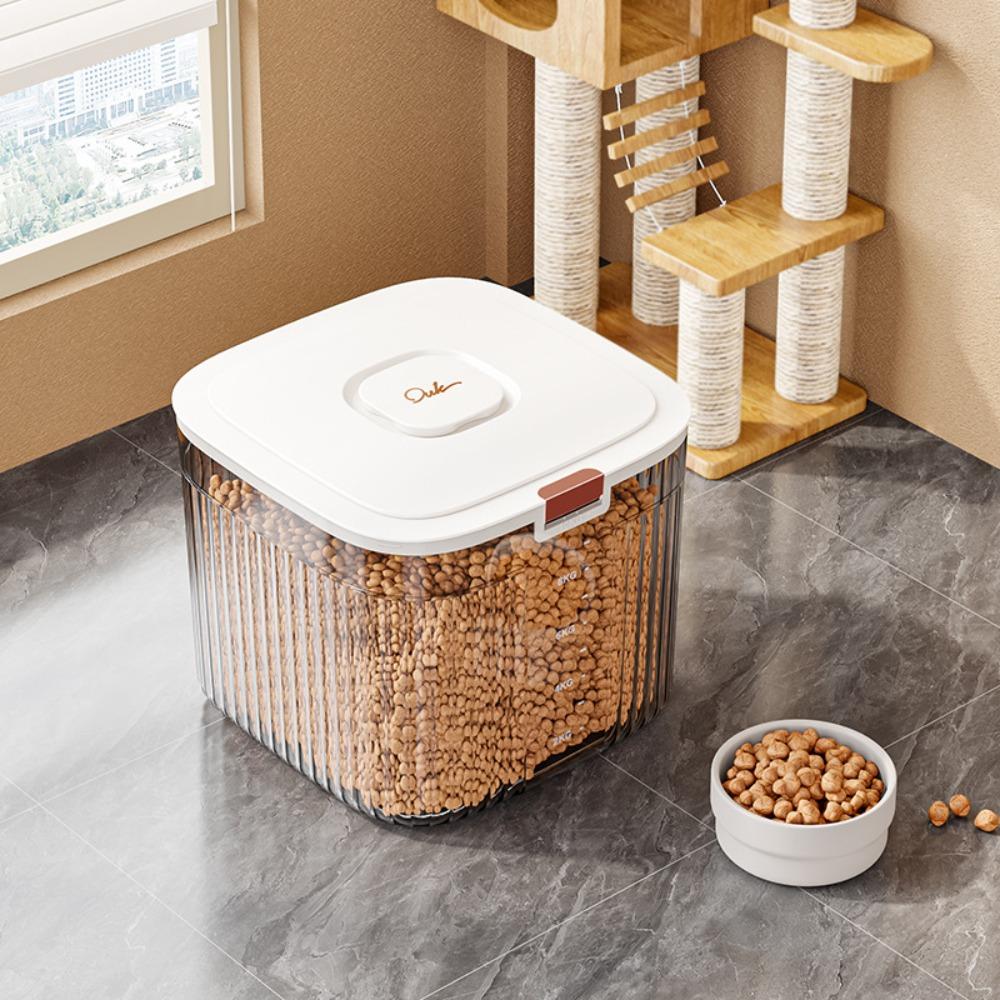 Sealed Dog Food Storage Container Transparent Pet Food Storage Barrel  Pet Supplies