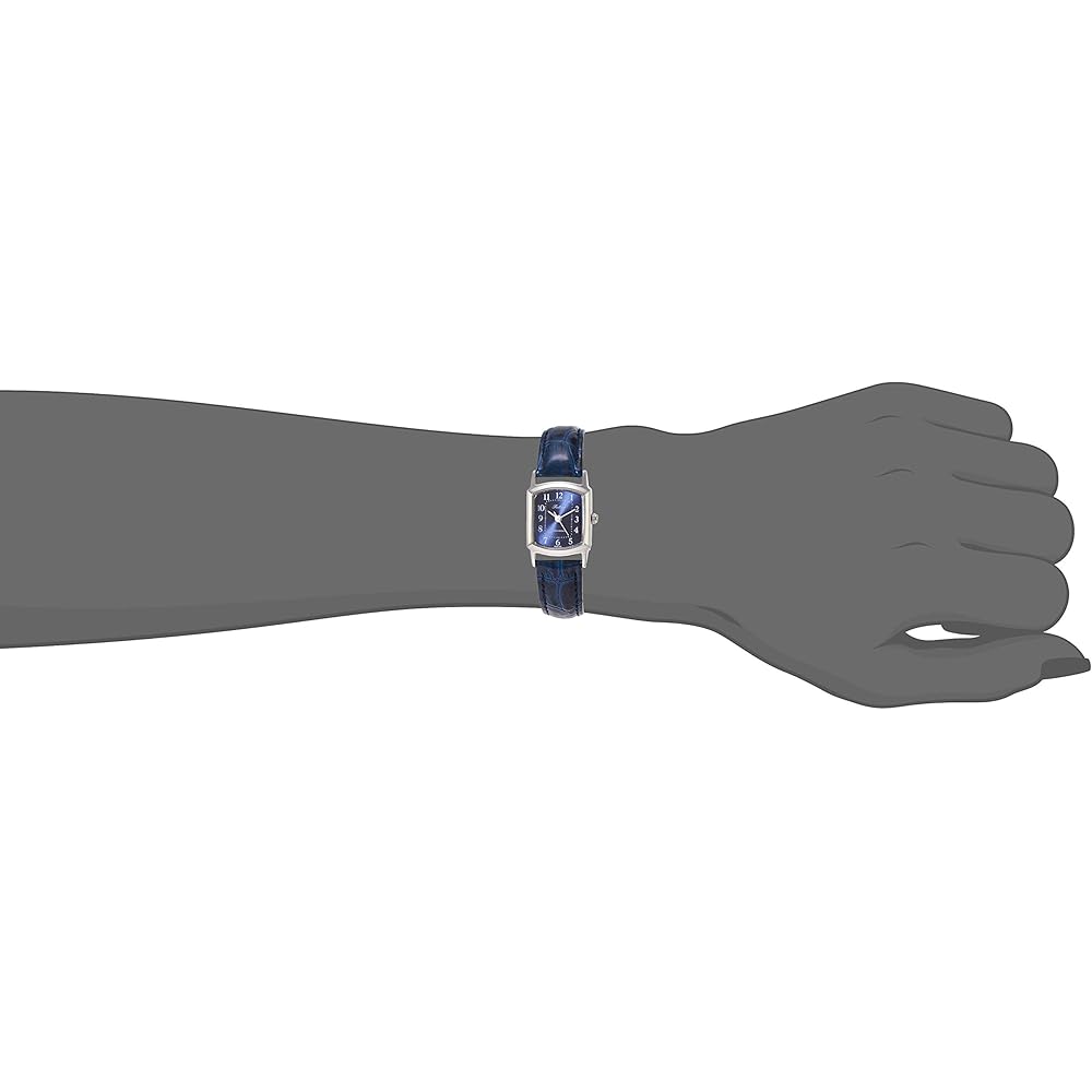 Citizen Q&Q Analog Waterproof Watch Leather Strap QA69-305 Women's Navy