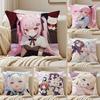 Chocola Nekopara Anime Pillow Case Anti-dustmite Pillowcase Invisible Zipper Silky Short Plush Sofa Cushion Cover