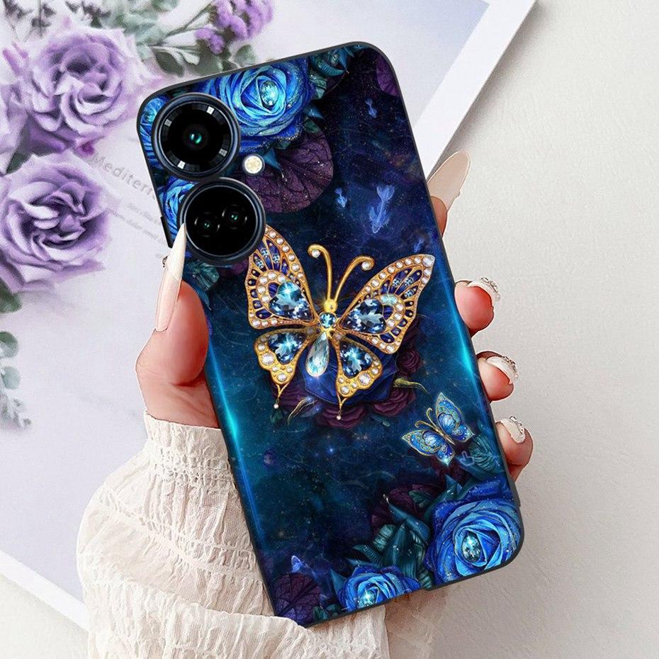 New Design Phone Case For Tecno Camon 19 Pro 5G 4G Camon19 Black Silicone Soft Cover For Tecno Camon 19 19Pro 4G Cases Bumpers