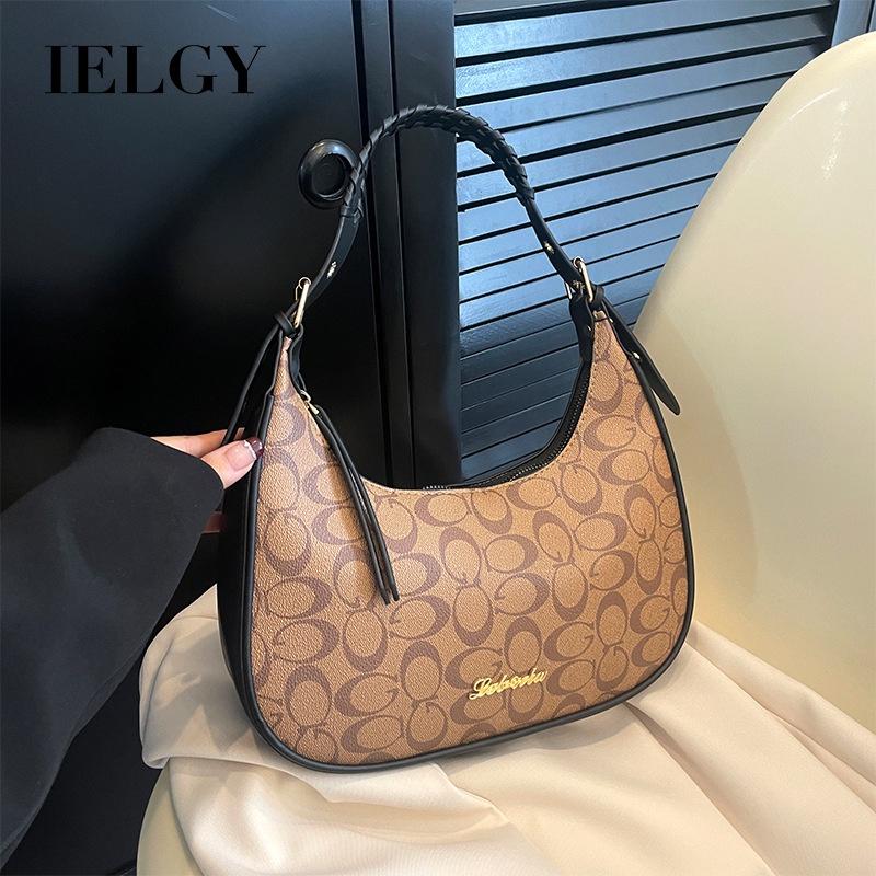 

IELGY Женская тканая полукруглая сумка в форме полумесяца, сумка подмышки