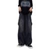 Men's Japanese Retro Wide-Leg Overalls with Large Pockets - Spring/Summer Trendy Neutral Loose Straight Jeans