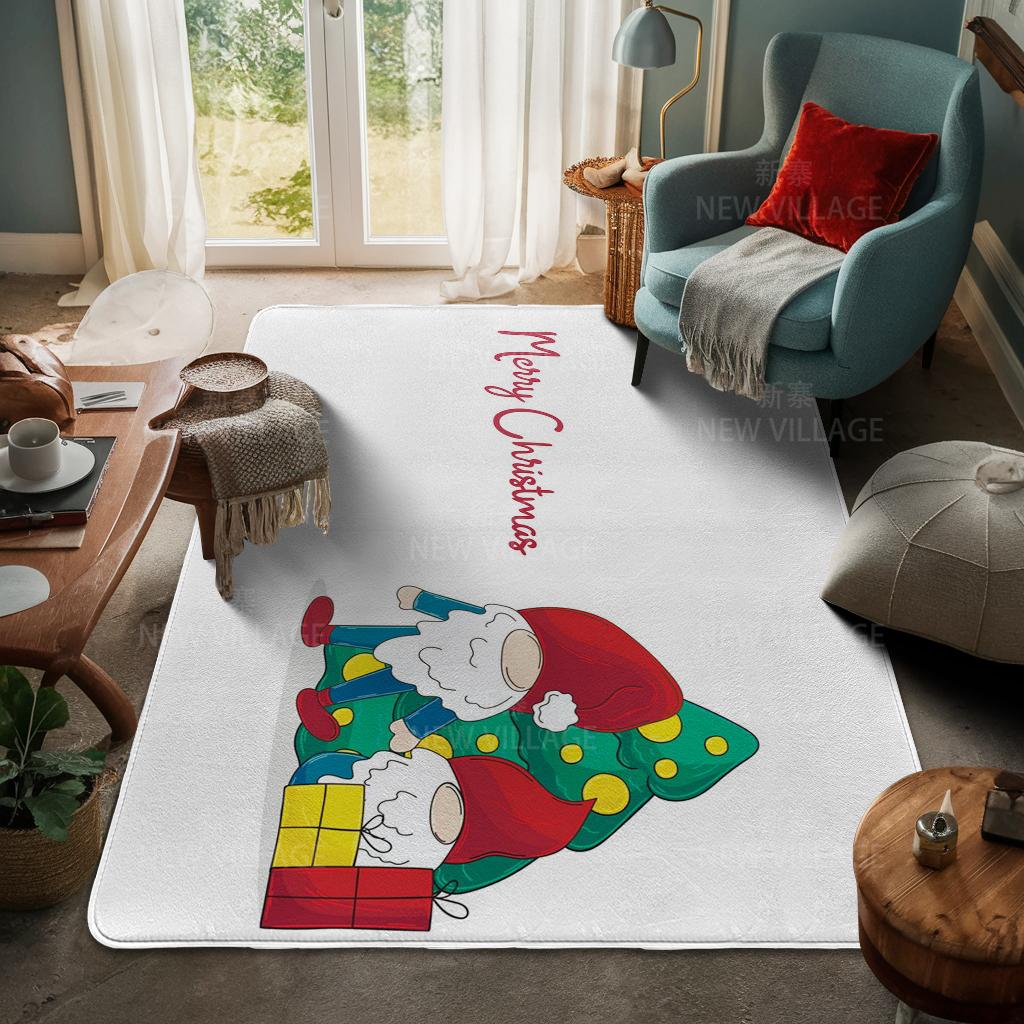 House Entrance Carpet Home Door Mat Living Room Bath Foot Bathroom Non-slip Water Absorption Rugs Bath Merry Christmas Winter