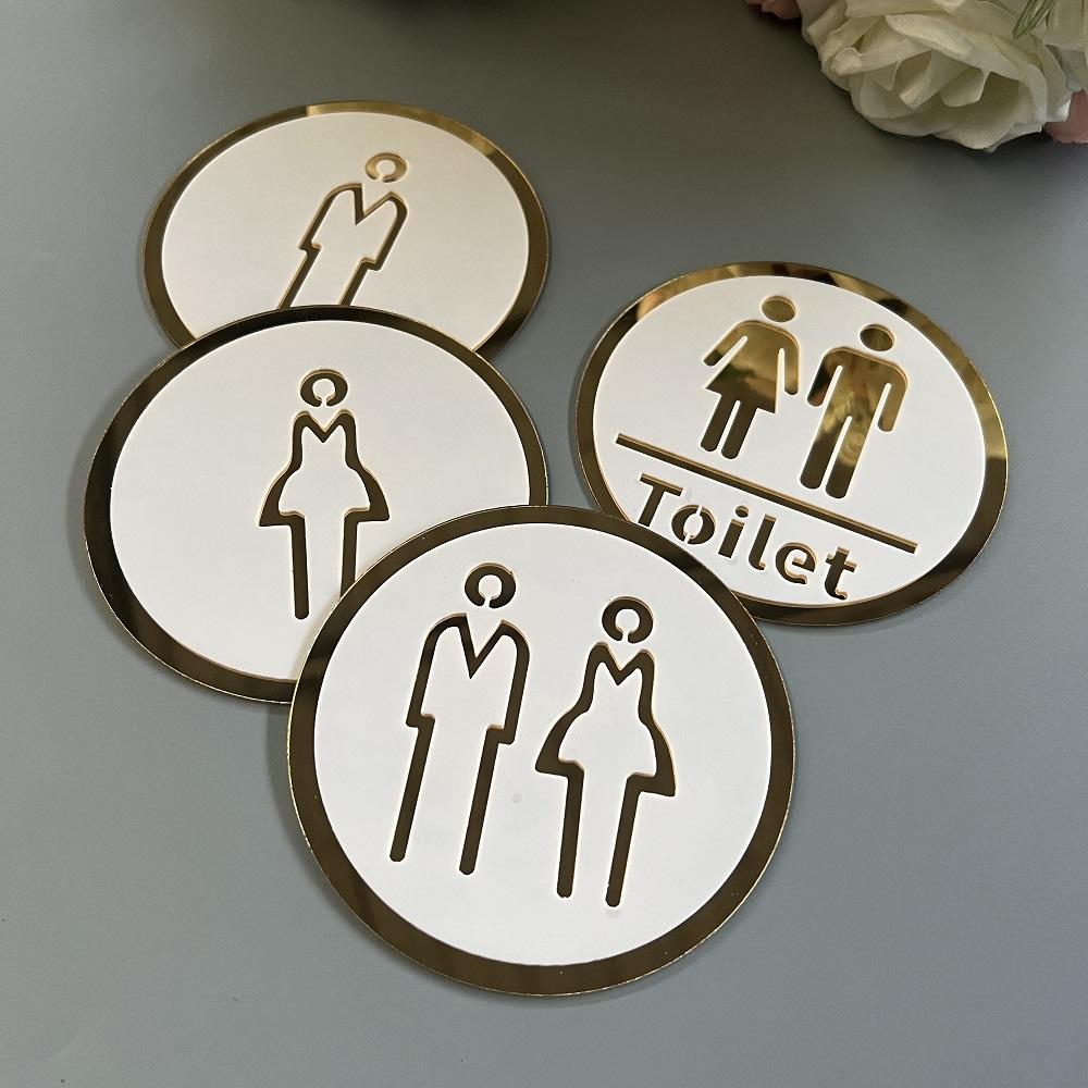 10cm Acrylic Toilet Signs Women Men Bathroom Door Plates Symbol for Hotels Shops Parking Lots,Shopping Centers