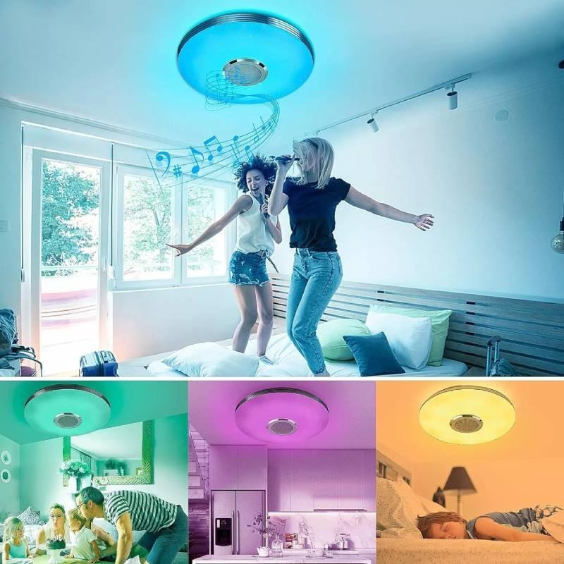 36w Led Music Ceiling Light Remote Control Bluetooth Speaker Rgb Rainbow Lamp