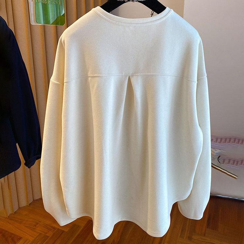 Sweatshirt for Women Oversize V Ncek Thickened Loose Casual Pullover Long Sleeve Winter Sweatshirt Top