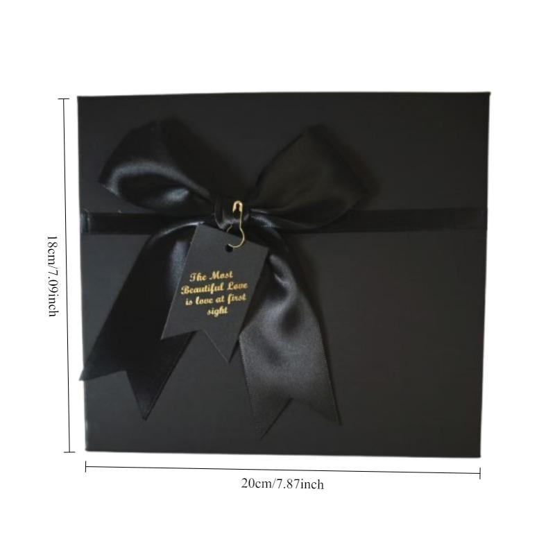 

Черная вложенная подарочная коробка с крышкой, подарок на День святого Валентина, упаковочная коробка с лентой и этикеткой, День благодарения, день рождения, свадьба, подарок на День матери NO.3 20X18X8cm