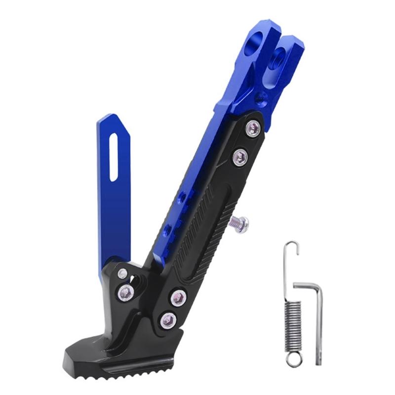 Motorcycle Extendable Stand Holder E-Bike Scooter Replacement Kickstand Adjustable Foot Side with Spring and Screws