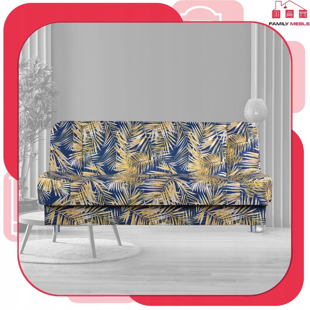 Kanapa sofa Sara Print rozkładana wersalka spania bonell łóżko Family meble 