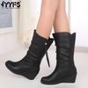 Women's Plus Size Zip Wedge Boots Fall/Winter