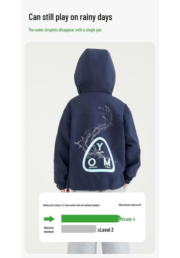Children's 2026 Autumn Stylish Hooded Windbreaker - Outdoor Sports Jacket In Solid Color